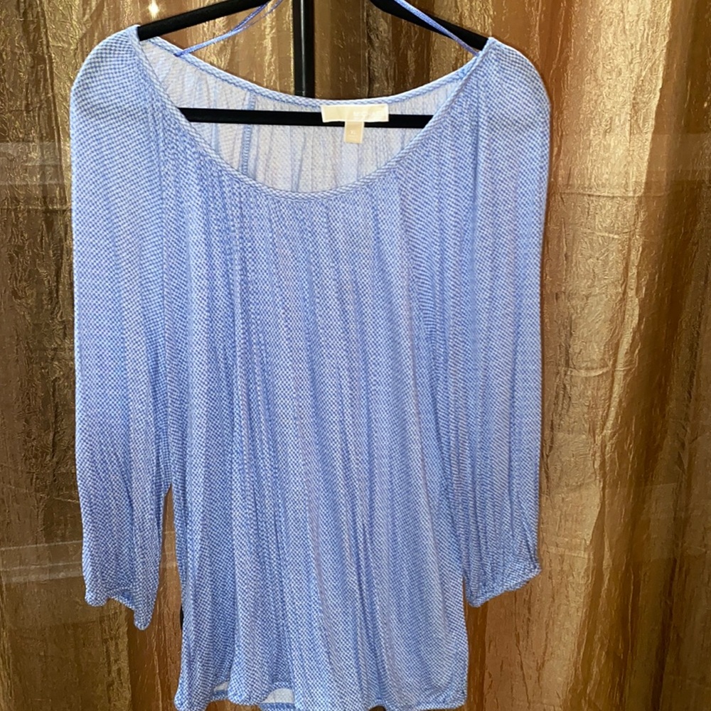 MK, blue and white causal blouse.